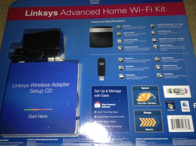 Main image of Linksys Advanced N600 Dual-Band Router and USB Adapter