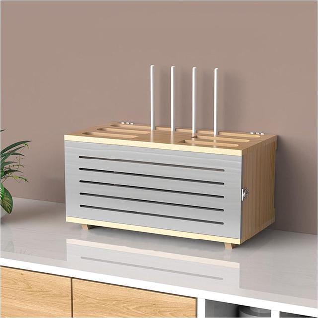 Router Shelf, Wall Mount WiFi Router Storage Box, Modem Cable Router Cover,  Organized Power Strip Cable Management Hider Rack ( Color : E , Size :