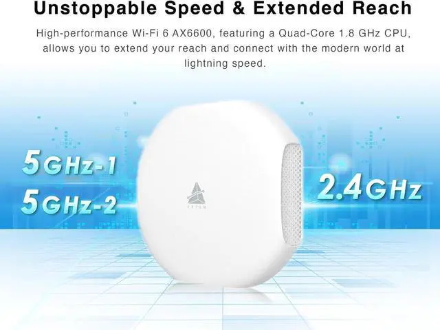 Alt view image 3 of 7 - BROWAN WiFi 6 Access Point AX6600 WAP Mesh Tri-Band MU-MIMO 8 Spatial Streams 3500 Square Feet Coverage 300 Devices 2.4 GHz 5GHz PoE Powered Indoor Ceiling Mount for Home Gaming Office Prism MI10