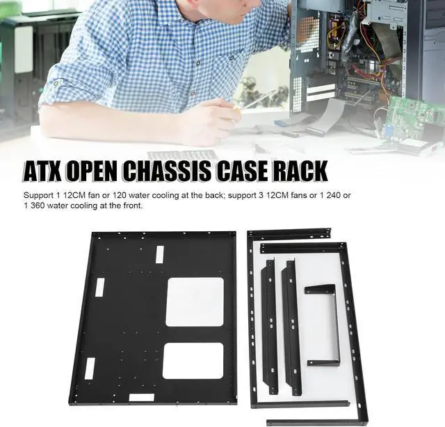 Alt view image 2 of 7 - DIY Computer Case, ATX Open Chassis Case Rack for EATX MATX ITX Motherboards, Widely Body Heat Dissipation ATX Case