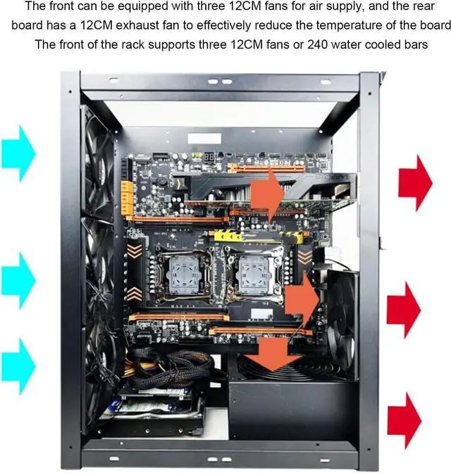 Alt view image 4 of 7 - DIY Computer Case, ATX Open Chassis Case Rack for EATX MATX ITX Motherboards, Widely Body Heat Dissipation ATX Case