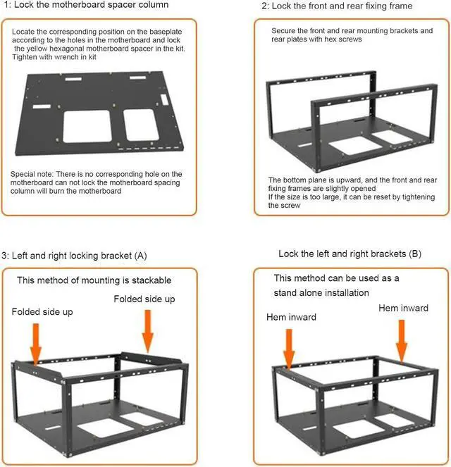 Alt view image 5 of 7 - DIY Computer Case, ATX Open Chassis Case Rack for EATX MATX ITX Motherboards, Widely Body Heat Dissipation ATX Case