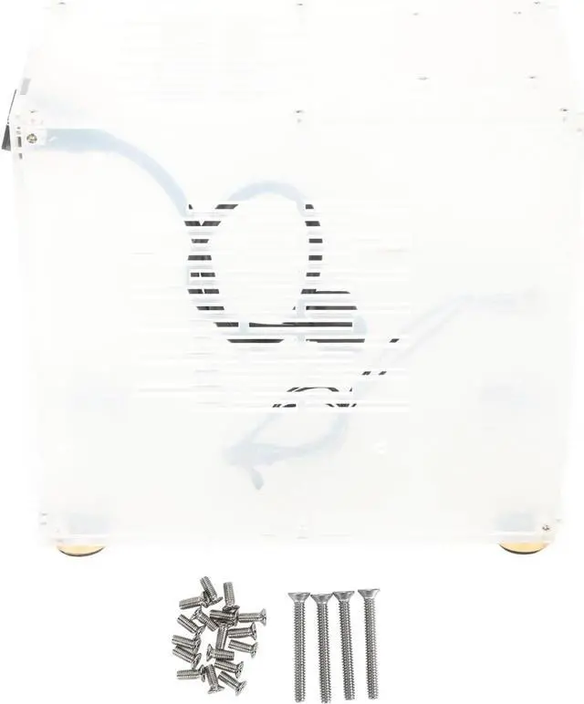 Alt view image 6 of 7 - Mini ITX Case, Small Form Factor PC Case 360 Degrees Open Hollow Cooling DIY Mini ITX Computer Gaming Case Clear Acrylic for Desktop PC 100240V