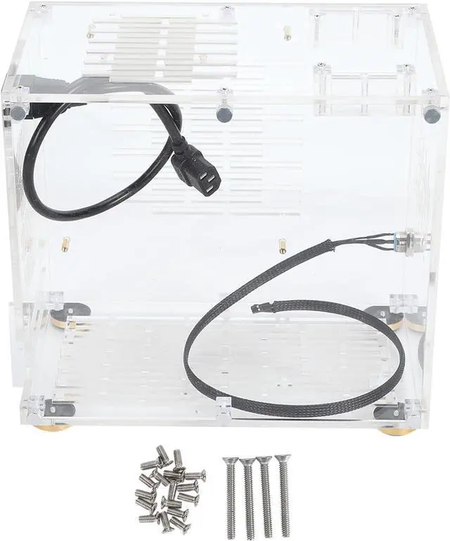 Alt view image 7 of 7 - Small Form Factor Mini ITX Case, Open Hollow Cooling Portable PC Case, Panoramic Transparent Panel Computer Gaming Case, 266x235x161mm