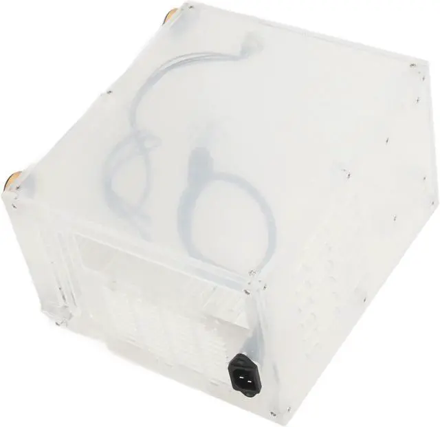 Alt view image 3 of 7 - Mini ITX Case, Small Form Factor PC Case 360 Degrees Open Hollow Cooling DIY Mini ITX Computer Gaming Case Clear Acrylic for Desktop PC 100240V