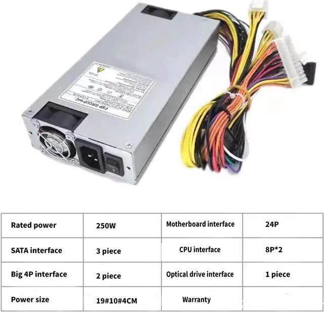 Alt view image 4 of 7 - 250W 300W 350W Power Supply for 1U SFF Double 8Pin Connectors