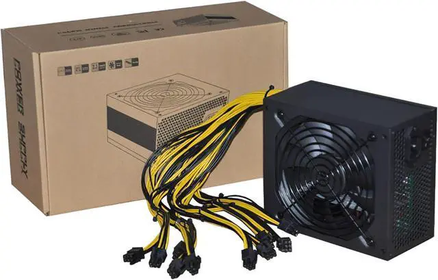 Main image of 4U Single 10X 6Pin PSU Mining Power Supply Source BTC ETH Bitcoin Miner 110V 240V 2000W 2400W 2600W ATX for 6 GPU Graphics Card(110-220V 2400W)