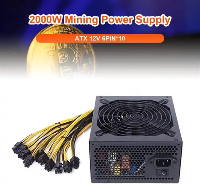 Alt view image 4 of 7 - Bitcoin Miner Power Supply 2000W ATX 12V 2.31 Silent Mining Machine Graphics Cards Bitcoin Miner Power Supply