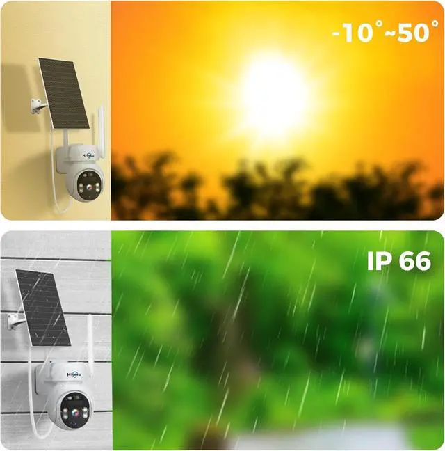 Alt view image 6 of 7 - Hiseeu 4G LTE Cellular Security Camera Solar Powered, No WiFi Security Cameras Wireless Outdoor, PIR Motion, 2 Way Talk, 360° PTZ, 2K Color Night Vision, 64G SD & SIM Card Included