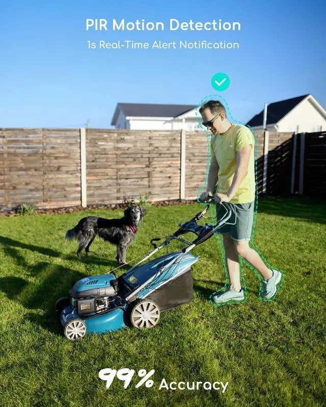 Alt view image 7 of 7 - COOAU Solar Security Cameras Wireless Outdoor  Low-Light Rechargeable, Easy to Install, 2K 360° Camera for Home Security, Surveillance Cam with AI Smart Detection, Wi-Fi 6, Color Night Vision, IP66