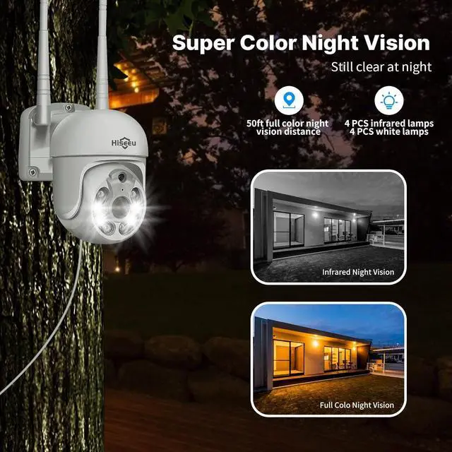 Alt view image 5 of 6 - 5mp, Two-Way Audio, 360 ° Tracking Monitoring Camera Wireless Hiseeu Integrated NVR 1920P 5-megapixel 4-Piece Set with Built-in 1TBHDD can be Added to 10 Channels for Remote Monitoring