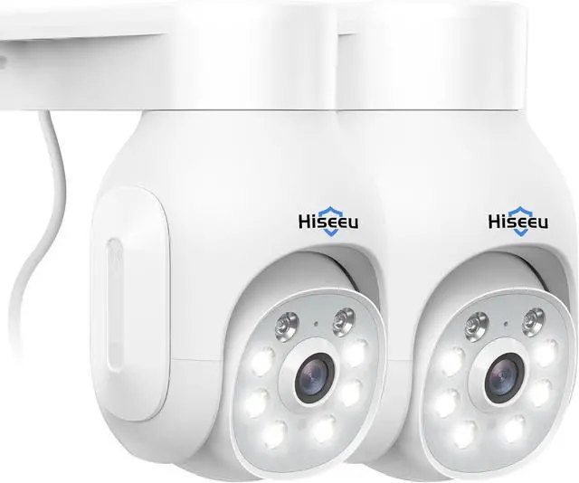 Main image of Hiseeu Security Camera Wireless Outdoor, 5MP Color Night Vision, 2.4&5G WiFi Surveillance Camera Pan/Tilt with Motion Detection/Siren/Light Alarm, 2-Way Audio, IP66 Weatherproof, No Monthly Fee, 2PCS