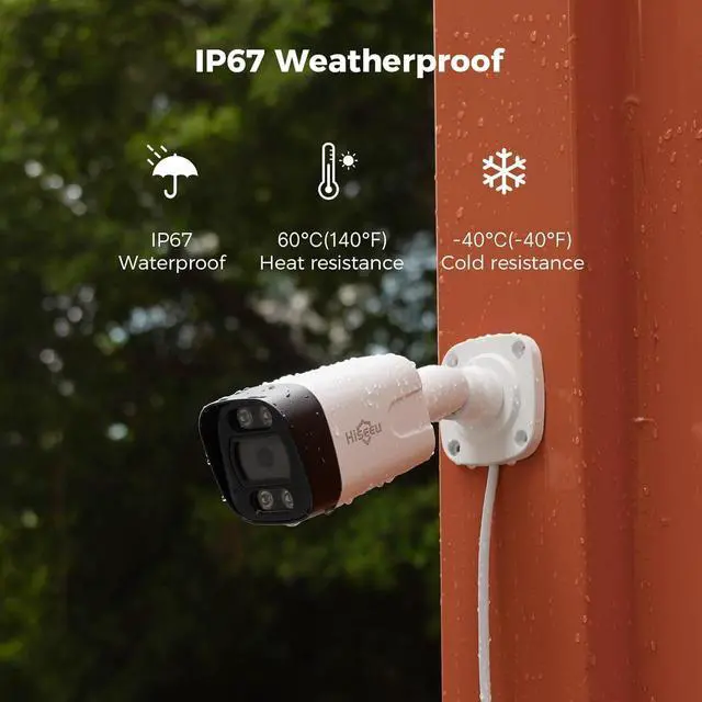 Alt view image 5 of 7 - Hiseeu [Human Vehicle Detect] 5MP PoE Camera, IP Camera Outdoor, 2 Way Audio, Spotlight&Sound Alarm, IP67 Waterproof, Remote Access, No Monthly Fee, Work w PoE NVR