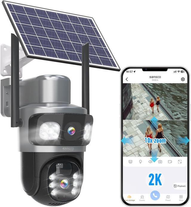thumbnail image 2 of Outdoor Camera Cinnado 4G LTE Solar Security Camera Outdoor Wireless - 2K No WiFi CCTV, Color Night Vision, PIR Motion Tracking, IP65 Weatherproof, 2- Way Audio Color Night Vision Camera 2 of 12