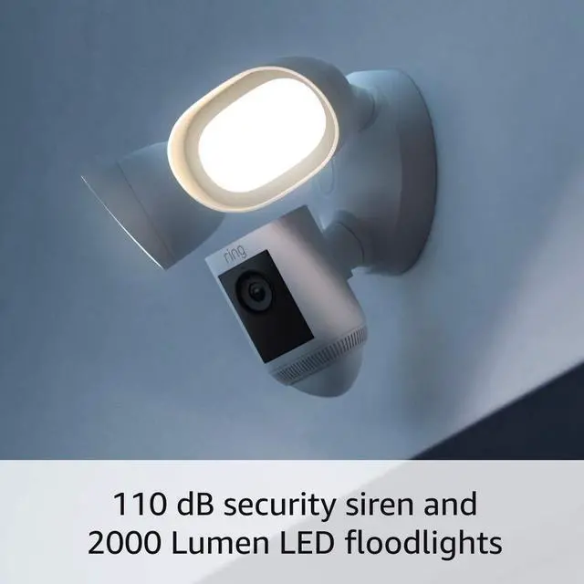 Alt view image 4 of 6 - Ring Floodlight Cam Pro with Ring Spotlight Cam Pro, Plug-In White