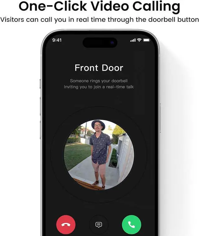 Alt view image 7 of 7 - AOSU Doorbell Camera Wireless - Head-to-Toe View, Intelligent Package Detection 2K Security Camera Indoor, Baby Monitor Pet Camera 360-Degree for Home Security
