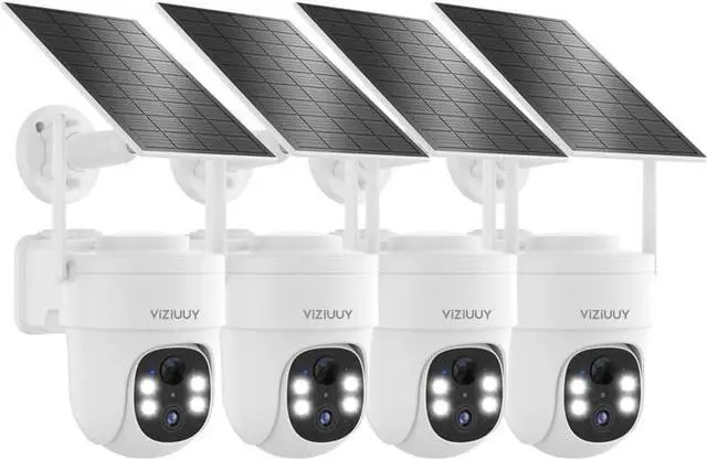 Alt view image 2 of 7 - Solar Security Cameras Wireless Outdoor 4 Pack, 3MP Security Cameras Wireless Outdoor with 128GB SD Card