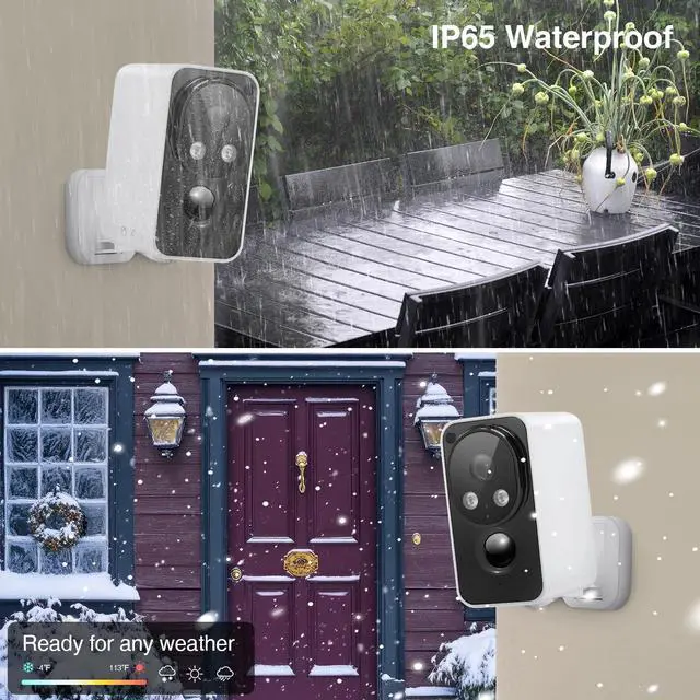 Alt view image 7 of 7 - Gadpiparty Security Cameras Wireless Outdoor Pan Rotating 180° 2K Cameras for Home Security Color Night Vision Battery 2.4GHz WiFi Camera Motion Detection Siren 2-Way Talk Waterproof Cloud/SD Storage