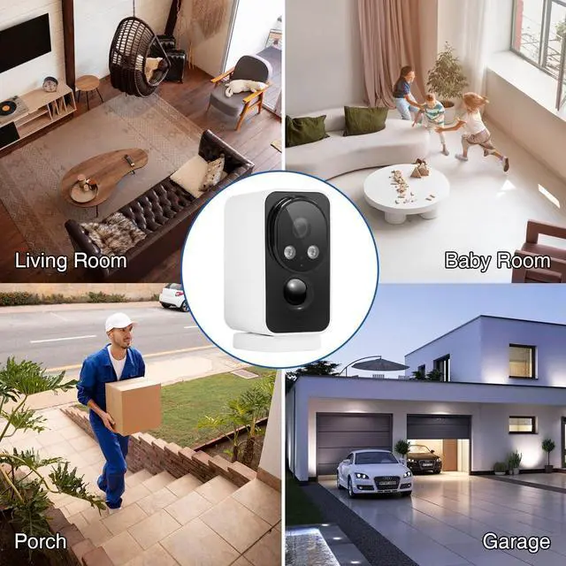 Alt view image 6 of 7 - Gadpiparty Security Cameras Wireless Outdoor Pan Rotating 180° 2K Cameras for Home Security Color Night Vision Battery 2.4GHz WiFi Camera Motion Detection Siren 2-Way Talk Waterproof Cloud/SD Storage