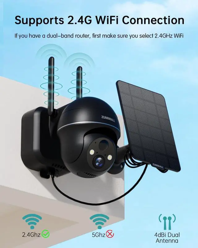 Alt view image 5 of 7 - ZUMIMALL Solar Security Cameras Wireless Outdoor with 360° PTZ, 2 Packs Solar Powered Cameras for Home Security, 128GB SD Card Double- Perfect Storage Solution for Security Cameras