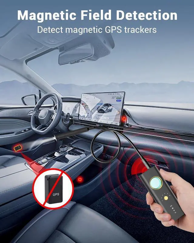 Alt view image 3 of 7 - Hidden Camera Detectors,2025 New Camera Finder, Bug Detector, 5 Lls Sensitivity,4 Professional Modes for Bathroom,Office,Car,Hotel,Airbnb