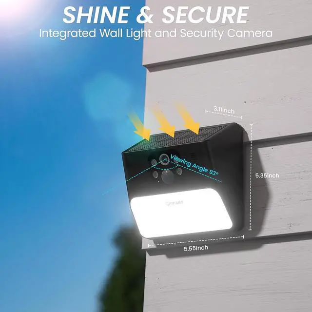 Alt view image 3 of 7 - Gadpiparty Outdoor Camera Wireless-2.4G 2K Solar Wall Light Cameras for Home Security with AI Motion Detection, Waterproof,Motion Activated Light, Siren Cloud/SD Storage, Compatible with Alexa,S2