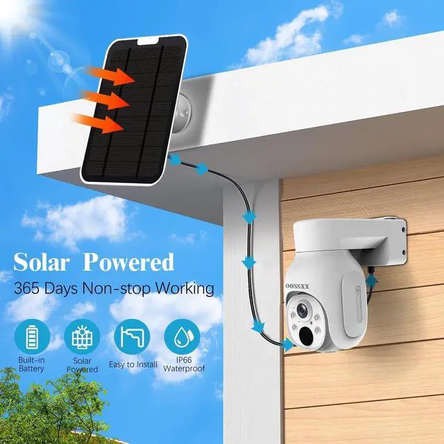 Alt view image 3 of 7 - Gadpiparty OOSSXX (Extend PTZ Camera for Wireless System) 2-Way Audio 4MP Extend Solar Security Cameras Wireless Outdoor,Solar Camera Battery Powered WiFi PIR Detection Home Indoor Video Surveillance