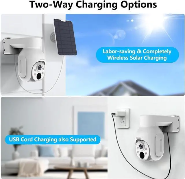 Alt view image 6 of 7 - Gadpiparty OOSSXX Extend PTZ Camera & 2-Way Audio 4MP Extend Solar Outdoor Security Cameras Wireless Solar Camera Battery Powered WiFi PIR Detection Home Indoor Video Surveillance NVR System