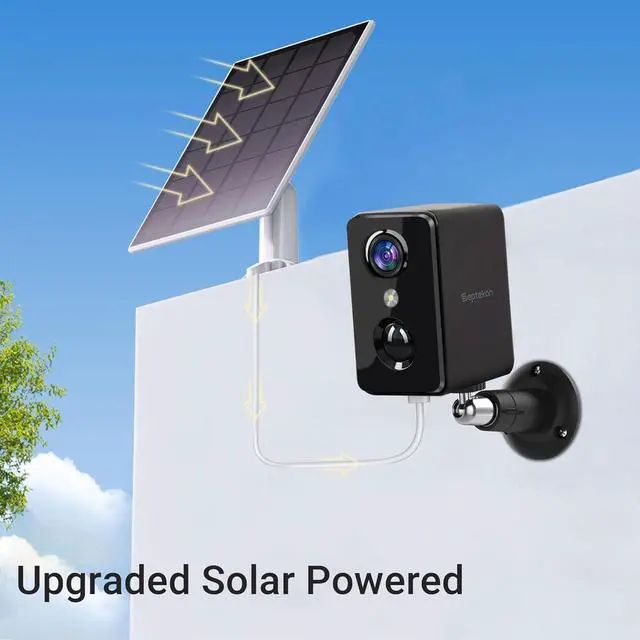 Alt view image 2 of 7 - Gadpiparty Septekon 2K Security Camera Outdoor Wireless, Solar Powered WiFi Camera, Home Surveillance System with Spotlight & Sound Alarm, IP66, 2-Way Audio, AI Detection, Requires 2.4GHz WiFi, 2pcs