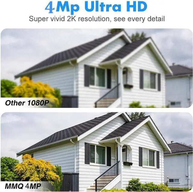 Alt view image 7 of 7 - Gadpiparty Solar Security Camera System Outdoor with 10in LCD Monitor,4-Cam Kit Wireless, Battery Powered Cameras for Home Security with 128GB,PIR Detection,360° View, 2.5K Color Night Vision, No Sub