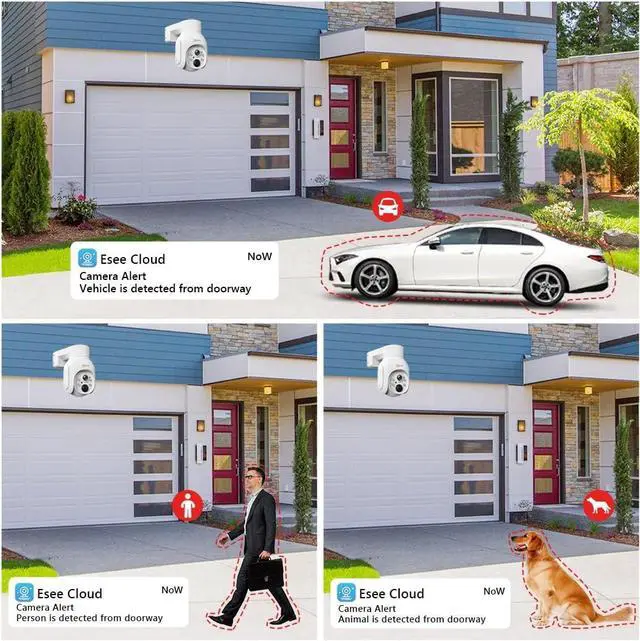 Alt view image 2 of 7 - Gadpiparty Movols 4MP Solar Security Camera System 2PCS Wi-Fi PTZ Cameras with 10CH 4K NVR Surveillance System Built in HDD 500G,Color Night Vision, Motion Alert, Two-Way Audio,IP66 Home Surveillance