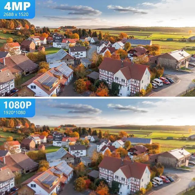 Alt view image 4 of 7 - Gadpiparty Movols 4MP Solar Security Camera System 2PCS Wi-Fi PTZ Cameras with 10CH 4K NVR Surveillance System Built in HDD 500G,Color Night Vision, Motion Alert, Two-Way Audio,IP66 Home Surveillance