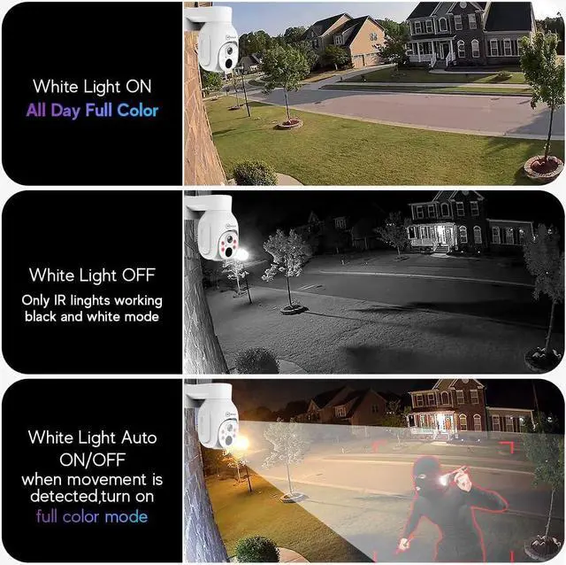 Alt view image 6 of 7 - Gadpiparty Movols 4MP Solar Security Camera System 2PCS Wi-Fi PTZ Cameras with 10CH 4K NVR Surveillance System Built in HDD 500G,Color Night Vision, Motion Alert, Two-Way Audio,IP66 Home Surveillance