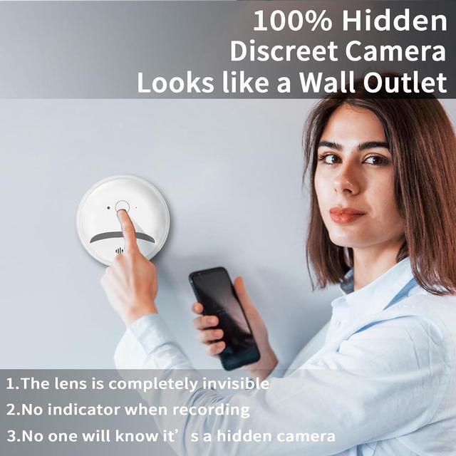 Alt view image 6 of 7 - Hidden Camera-Smoke Detector Camera- 2K HD Wireless Camera-Nanny Cam-for Home/Office/Baby/Pet,Built-in 128GB SD Card