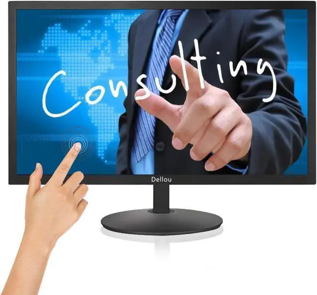 Main image of 24 inch Touch Screen Monitoring LCD Display Security Camera Monitor Multifunction Interface HDMI, AV, BNC, VGA, USB, PC Input CCTV Computer Monitor Built-in Speaker, black