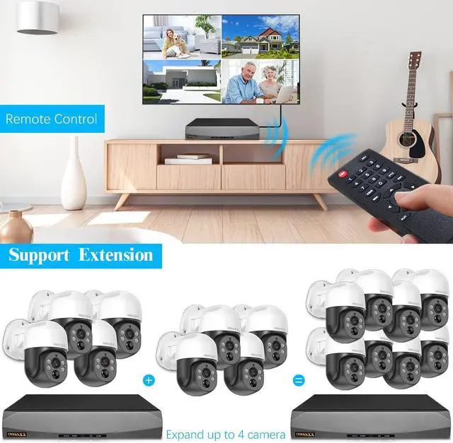Alt view image 6 of 7 - Gadpiparty Auto Tracking & PIR Detected 4K/8.0 Megapixel PTZ 2-Way Audio PoE Outdoor Camera Home Security Camera System Wired Outdoor Video Surveillance