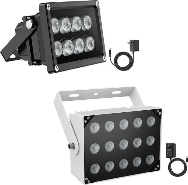 Main image of Univivi IR Illuminators for Security Camera with Power Adapter 850nm Infrared Illuminator 90 Degree Wide Angle 8-LEDs& 15-LED IR Infrared Light for Security Cameras