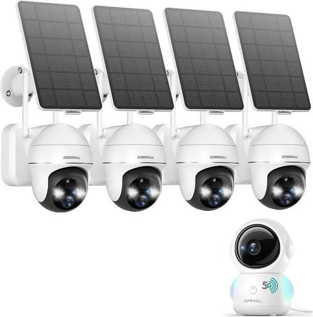 Main image of ZUMIMALL Security Cameras Wireless Outdoor, 5G/2.4G WiFi Baby Monitor with Camera and Audio, 2K Wired Pet Camera for Home Security