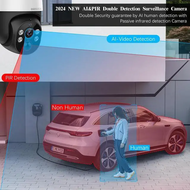 Alt view image 4 of 7 - Gadpiparty Auto Tracking 4K 2-Way Audio PTZ PoE Outdoor Wired Security Cameras System Home Wired Cameras Video Surveillance DVR Kit