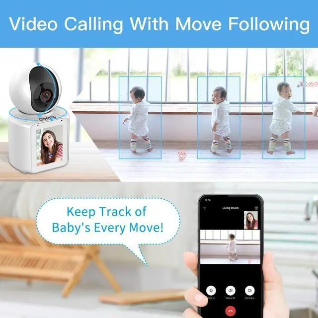 Alt view image 6 of 7 - Indoor Camera, Cameras for Home Security with Night Vision, Pet Camera with Phone App, 1080P Indoor Security Camera, Motion Detection, 2-Way Audio