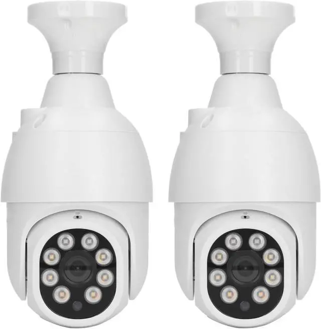 Alt view image 6 of 7 - 2Pcs Smart Security Camera, 1080P HD Video, Fewer Bulb, Motion Detection, Two Way Audio, 2.4 Ghz Outdoor Indoor Camera for Baby and Pet Monitor, White