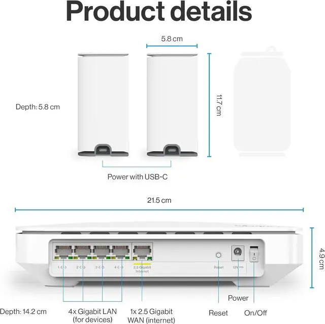 Alt view image 6 of 7 - Linksys Multi-gig Micro Mesh WiFi 6 System | Connect 100+ Devices | Up to 5,000 Sq Ft | Speeds of up to 3.0 Gbps | 3Pk | No App Required | 2024 Release