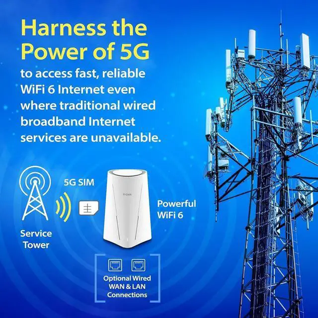 Alt view image 2 of 7 - G530 5G NR AX3000 WiFi 6 Router with SIM Card Slot, Cellular Gateway, Optimized High-Gain Antennas, Dual-WAN Failover, AT&T, T-Mobile and Verizon Certified