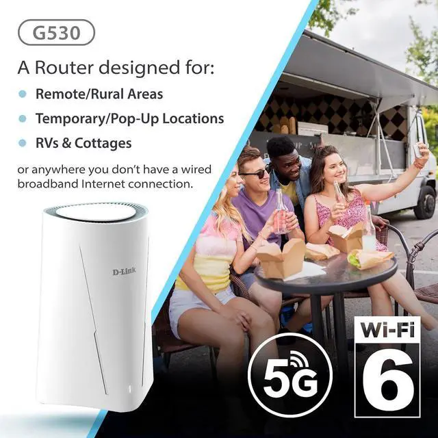 Alt view image 3 of 7 - G530 5G NR AX3000 WiFi 6 Router with SIM Card Slot, Cellular Gateway, Optimized High-Gain Antennas, Dual-WAN Failover, AT&T, T-Mobile and Verizon Certified