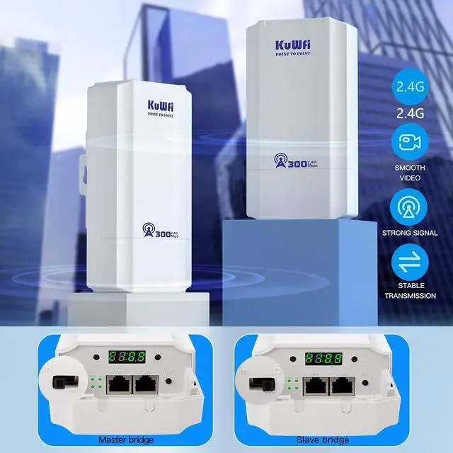 Alt view image 5 of 7 - KuWFi Bundle of Goods 2.4G Wireless WiFi Bridge and Long Range Outdoor Wireless Access Point