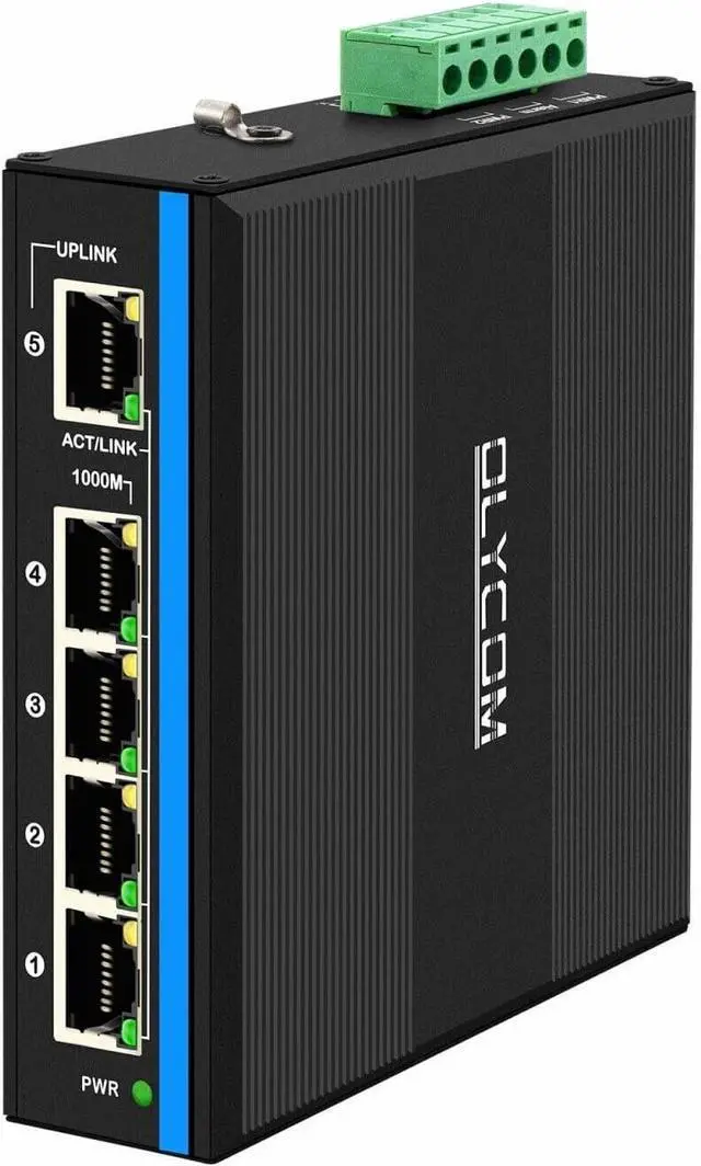 Main image of Outdoor PoE Switch 5port Gigabit Ethernet Switch with DC12V-48V Voltage Input and DC48V Output 30W PoE+ Switch Total 120W Budget Din-Rail Unmanaged Network Switch for Solar Power System