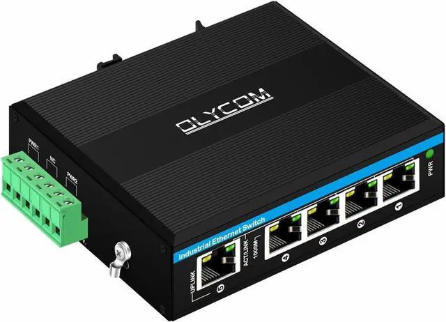 Alt view image 2 of 6 - Outdoor PoE Switch 5port Gigabit Ethernet Switch with DC12V-48V Voltage Input and DC48V Output 30W PoE+ Switch Total 120W Budget Din-Rail Unmanaged Network Switch for Solar Power System