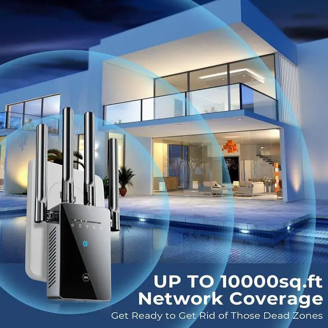 Alt view image 2 of 7 - 2025 WiFi Extender Signal Booster, Long Range Internet Booster Extender for Home, Mesh Wi-Fi 6X Faster Wireless WiFi Repeater with Ethernet Port, Broader Coverage Than Ever, 1-Tap Setup