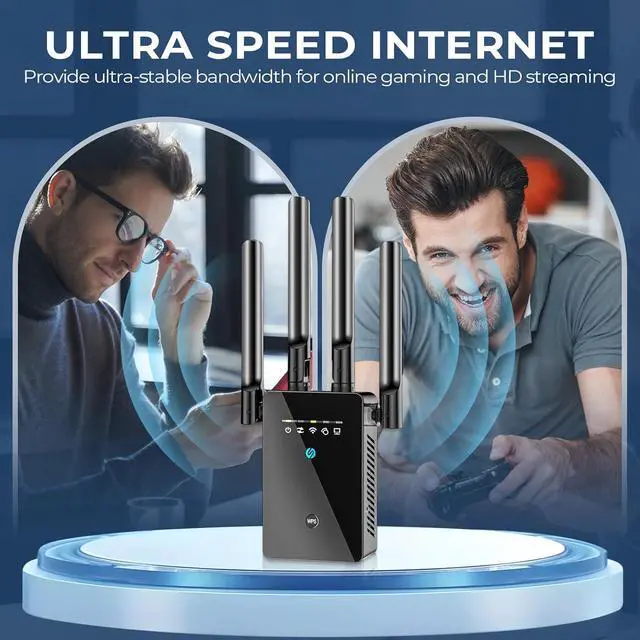Alt view image 6 of 7 - 2025 WiFi Extender Signal Booster, Long Range Internet Booster Extender for Home, Mesh Wi-Fi 6X Faster Wireless WiFi Repeater with Ethernet Port, Broader Coverage Than Ever, 1-Tap Setup