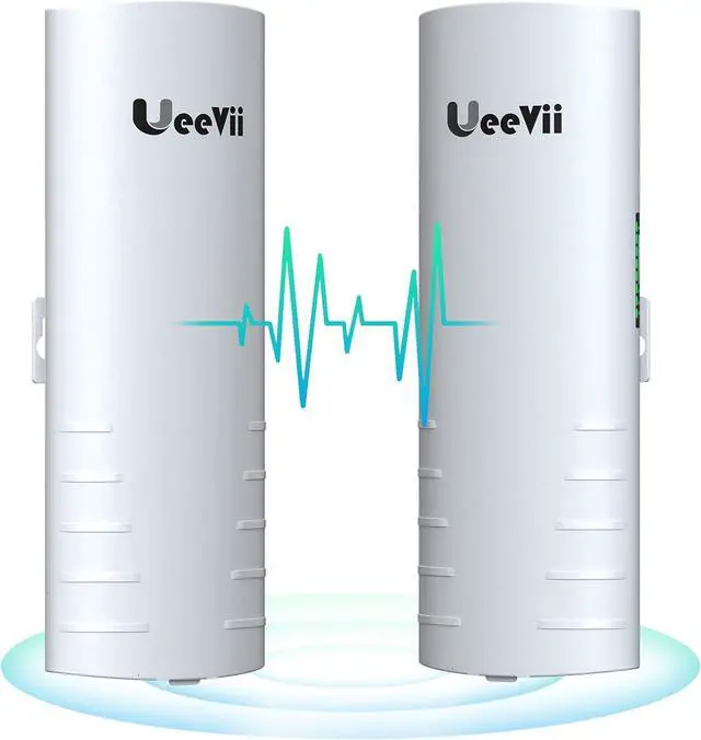 Main image of Wireless Bridge Point to Point Outdoor,UeeVii CPE452 5.8GHz Outdoor WiFi Bridge with Dual 100Mbps LAN Ports,14DBi Antenna, 24V PoE, Ideal for Starlink, Surveillance, Barn, Garage (2-Pack)